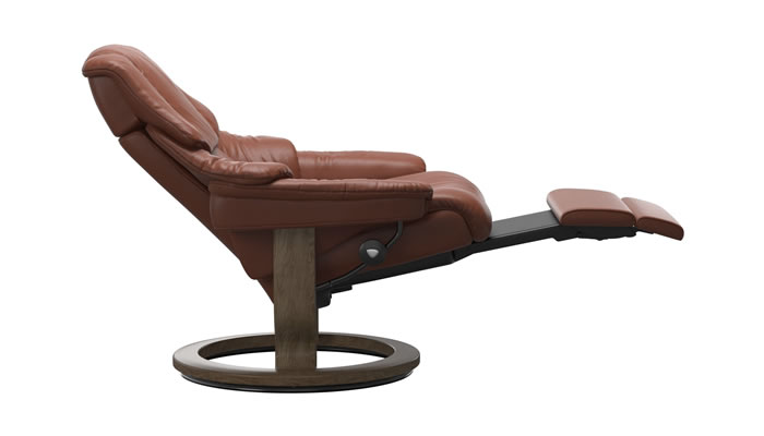 Stressless Reno with Power Leg & Back Noblesse Tigereye in Paloma Funghi Leather